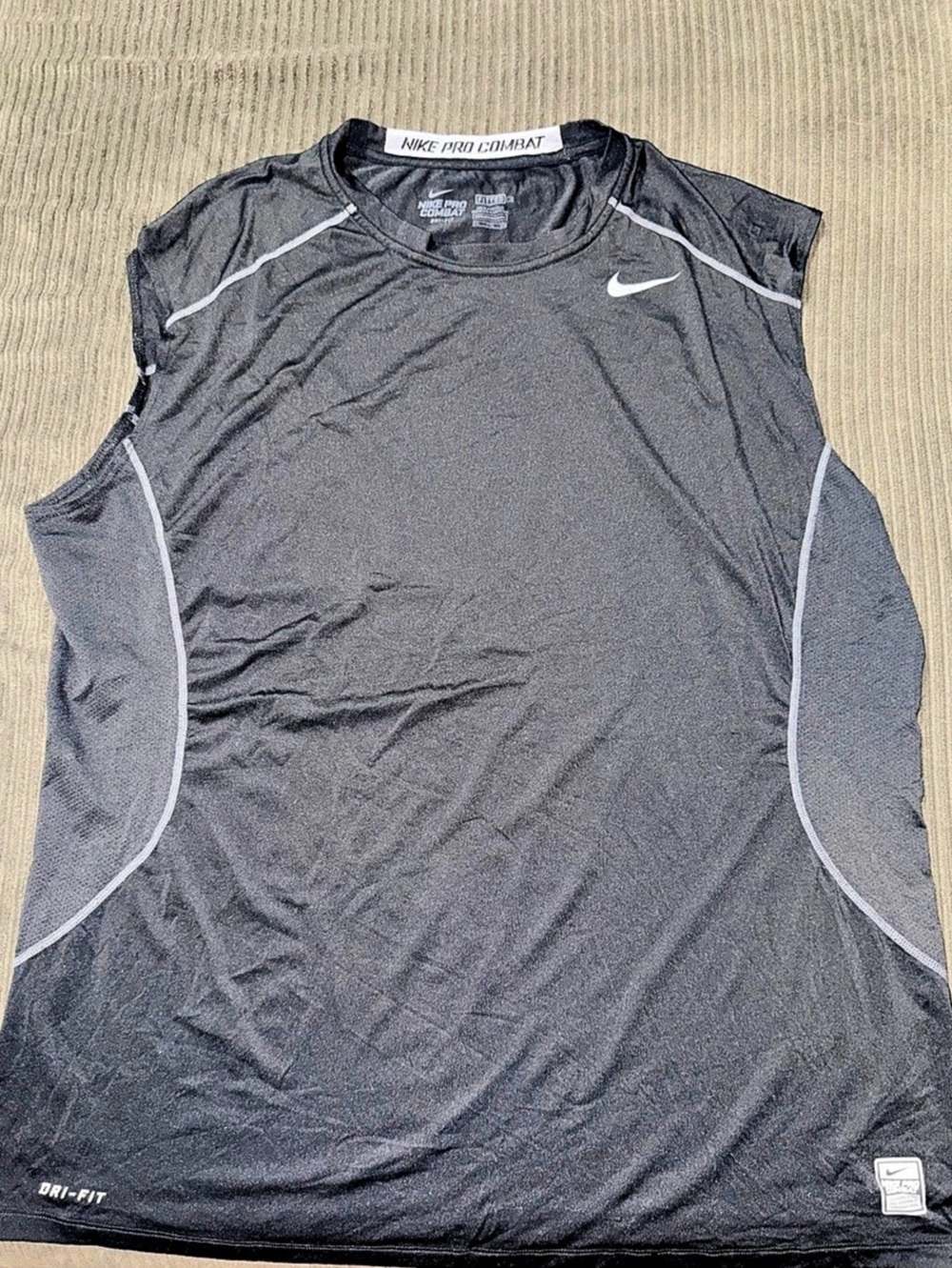 Nike Pro Combat Dri-FIT Sleeveless Fitted Shirt Men's Black XXL